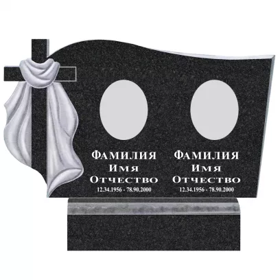 Памятник на двоих гранитный резной №36