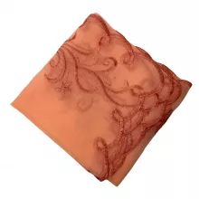 Платок ритуальный женский шифоновый персиковый
