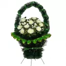Корзина «Белые розы» 80см